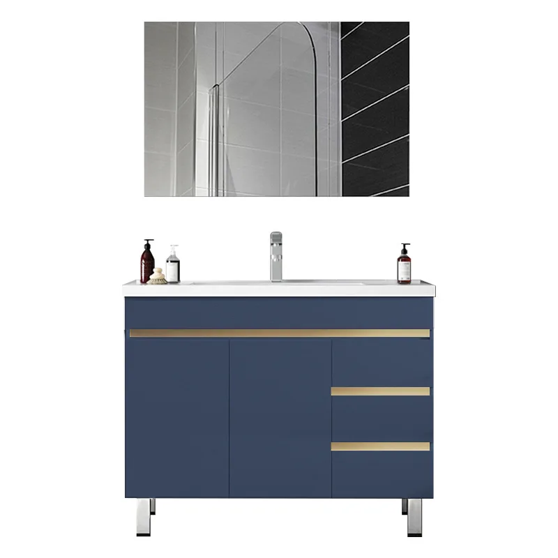 Modern Bathroom Furniture Set Waterproof WPC Particleboard Mirror Storage Bathroom Vanity Cabinet Shelf melamine furniture