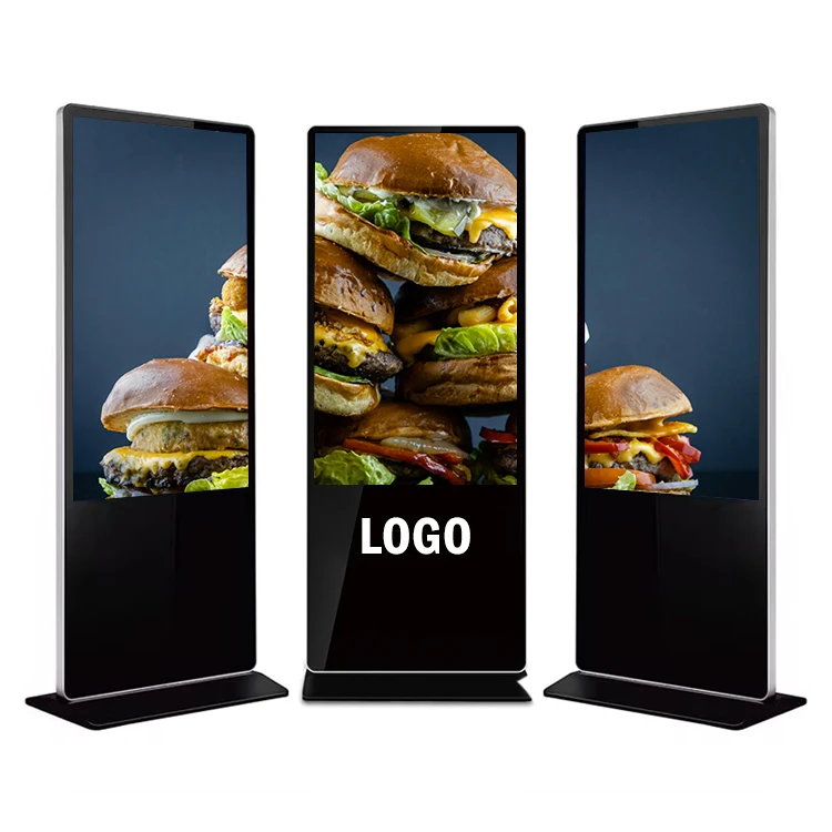 43 49 55 Inch Indoor Floor Standing Digital Signage Touch Screen Totem Lcd Advertising Kiosk Vertical Media Player Display