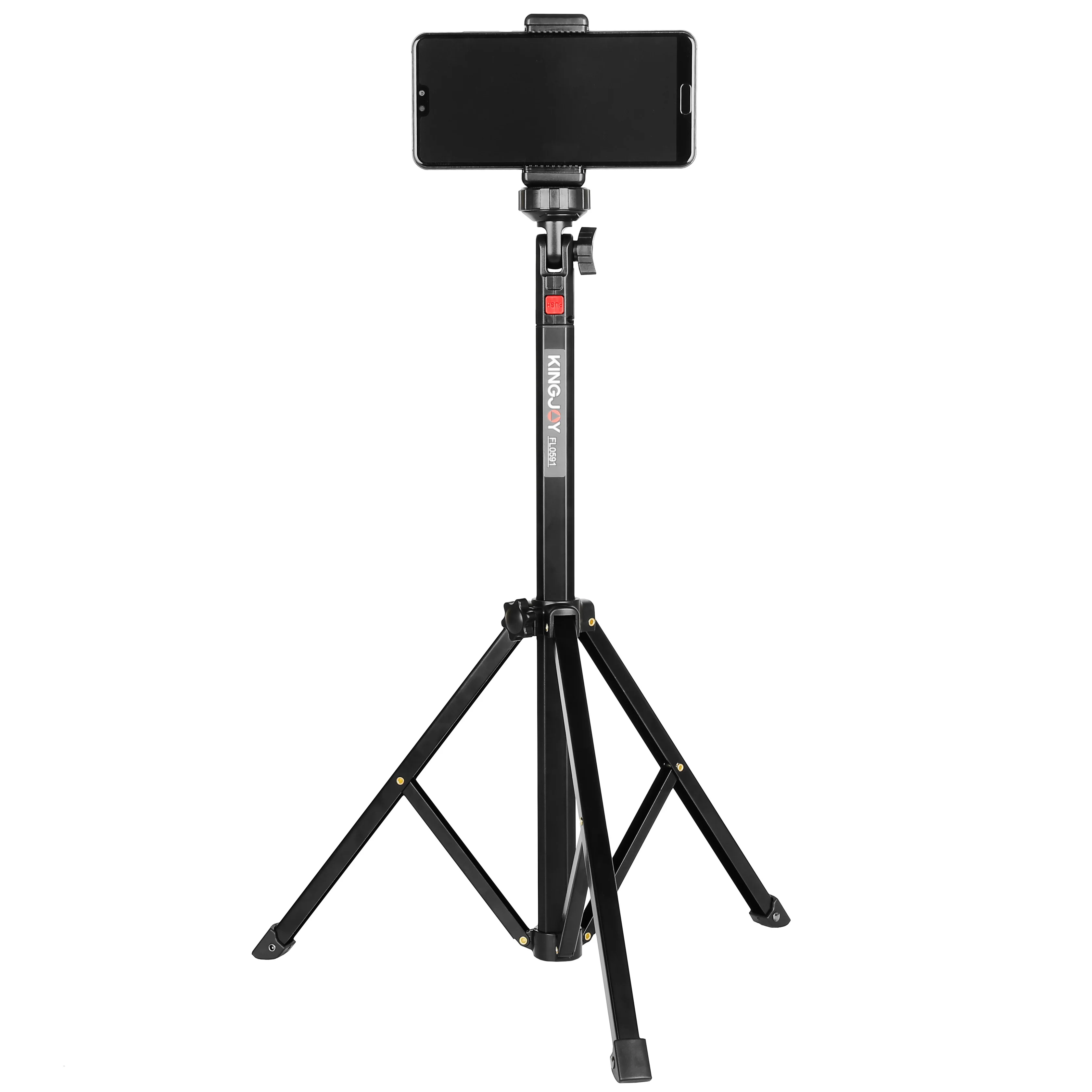 OEM custom wholesale aluminum Portable lightweight tripod light stands with Round 360 Pan/Tilt Head for ring light phone camera