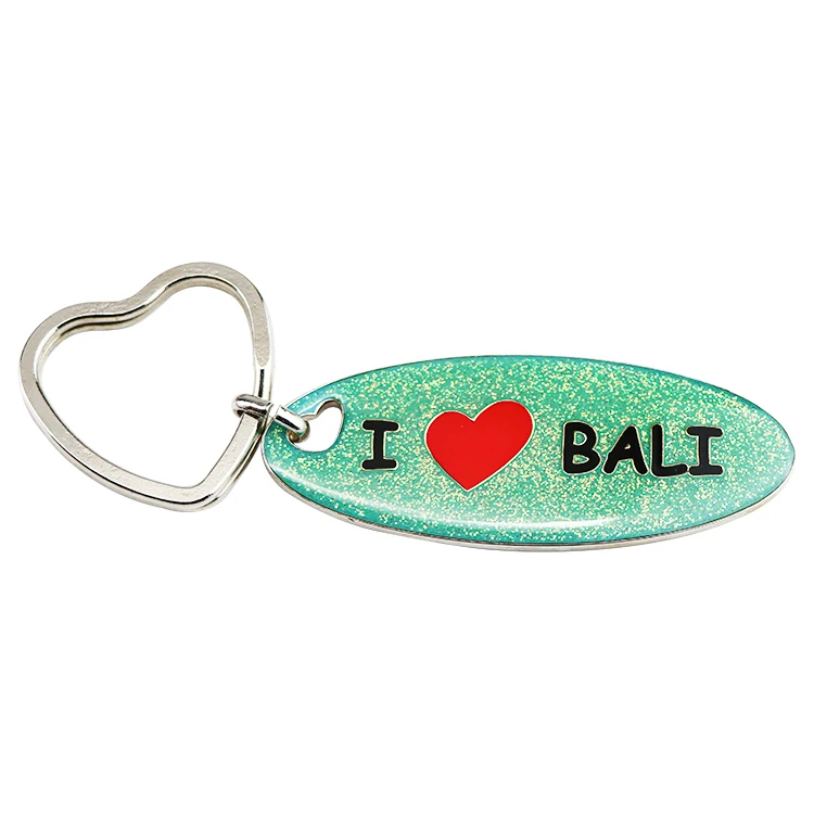 Wholesale Custom Shape Floating Cute Couple Love  Metal Keychain love couple keychain