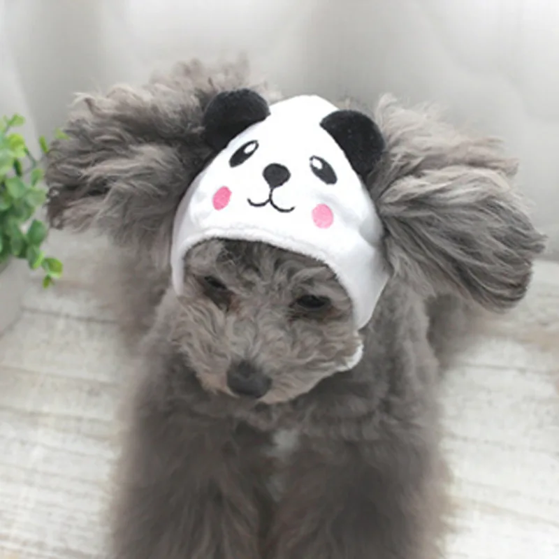 Pet Christmas Hat Cat Dog Cute Pet Head Clothing Panda Small Dog Hat Cat Toy Headcover
