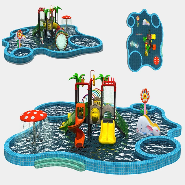 Mall Outdoor Children Water Play House plastic Swimming Pool Slides For Sale