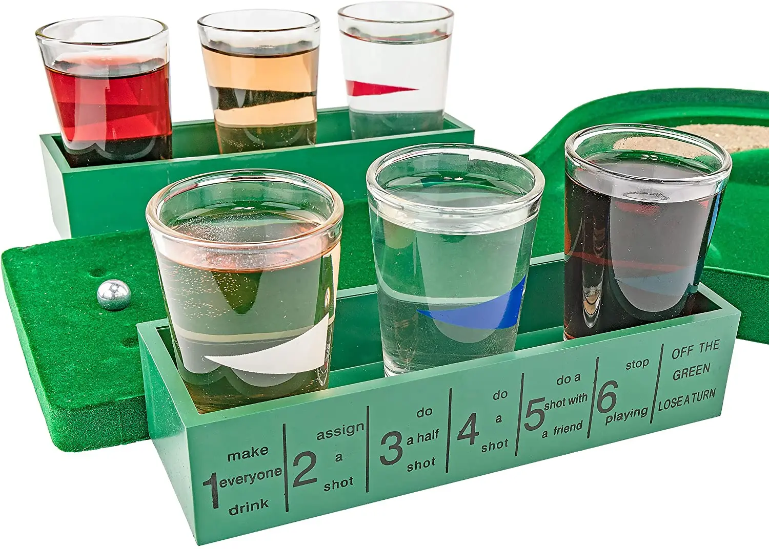 Mini Golf Shot Glass Drinking Game Set For Adults Pub Party Game