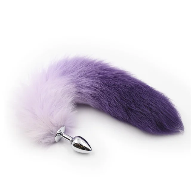 Large size beautiful metal butt plug toy anus with cat tail