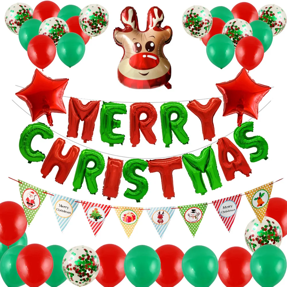 
Cheap Price Ecofriendly Christmas Latex Ballons Merry Christmas Balloons Set For Decoration 