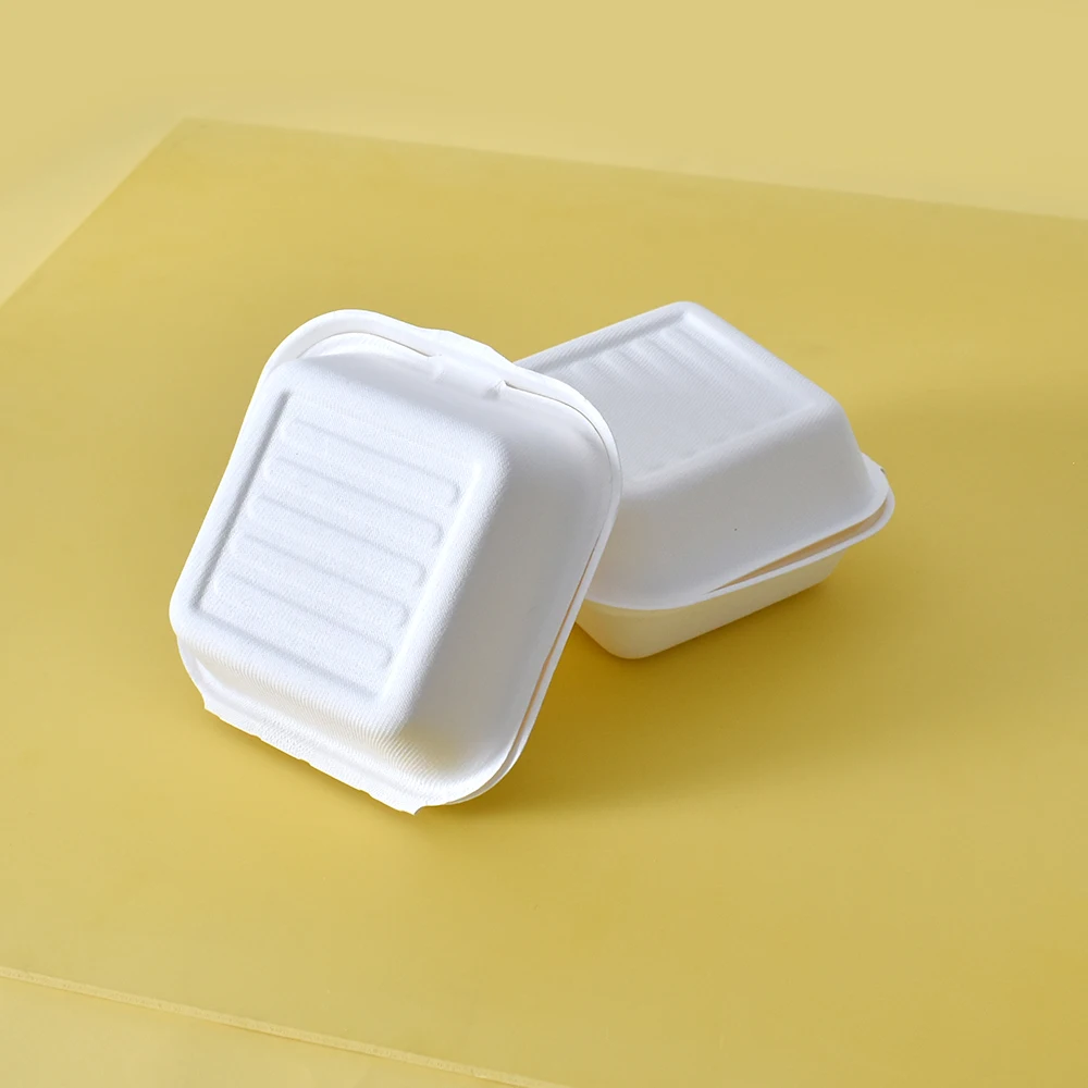 Биоразлагаемые одноразовые контейнеры для выноса, бумажный пищевой контейнер для выноса, раскладной Ланч-бокс