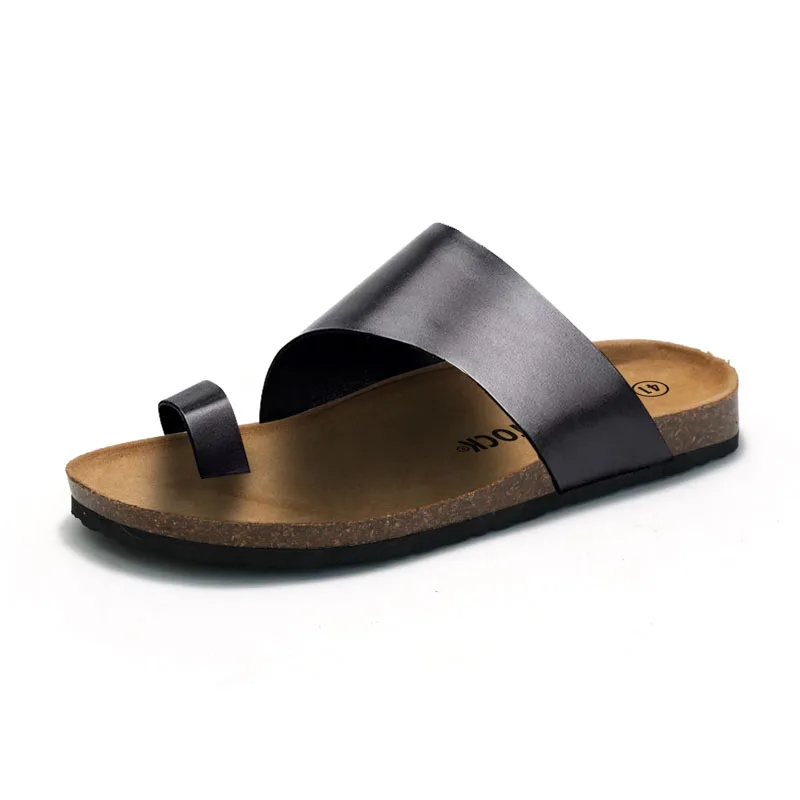 Шлепанцы унисекс с открытым носком модные туфли пробковой подошвой для мужчин и женщин