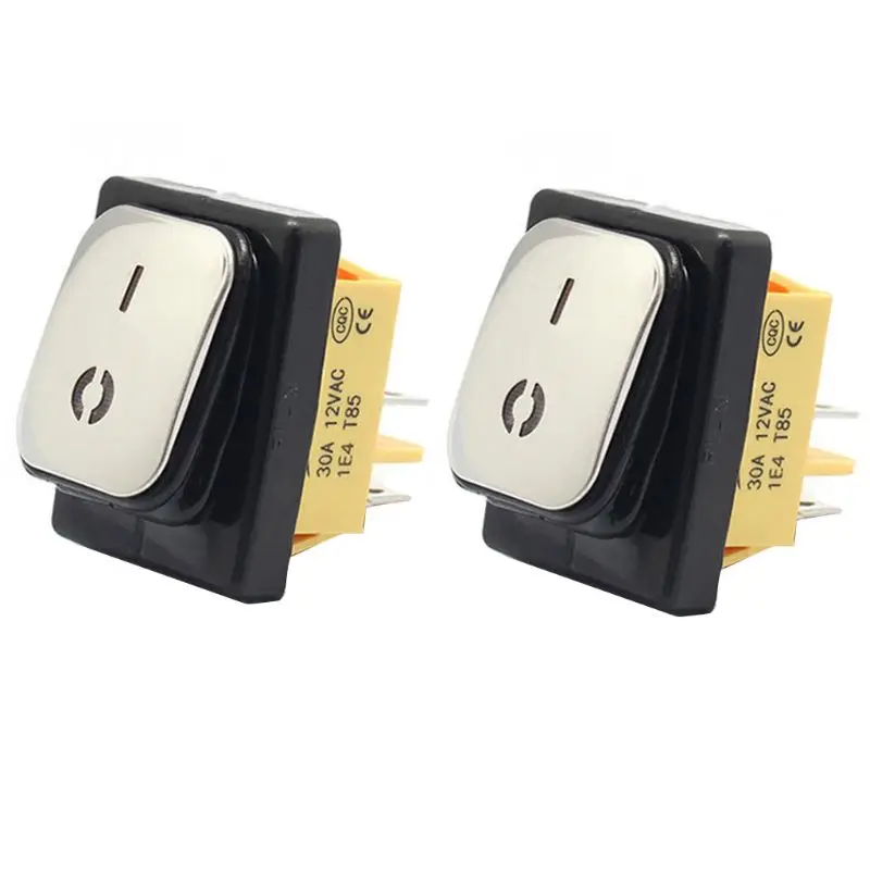 Waterproof Rocker Switch Stainless Steel Surface 30A 220V LED 4Pin IP67 On-Off