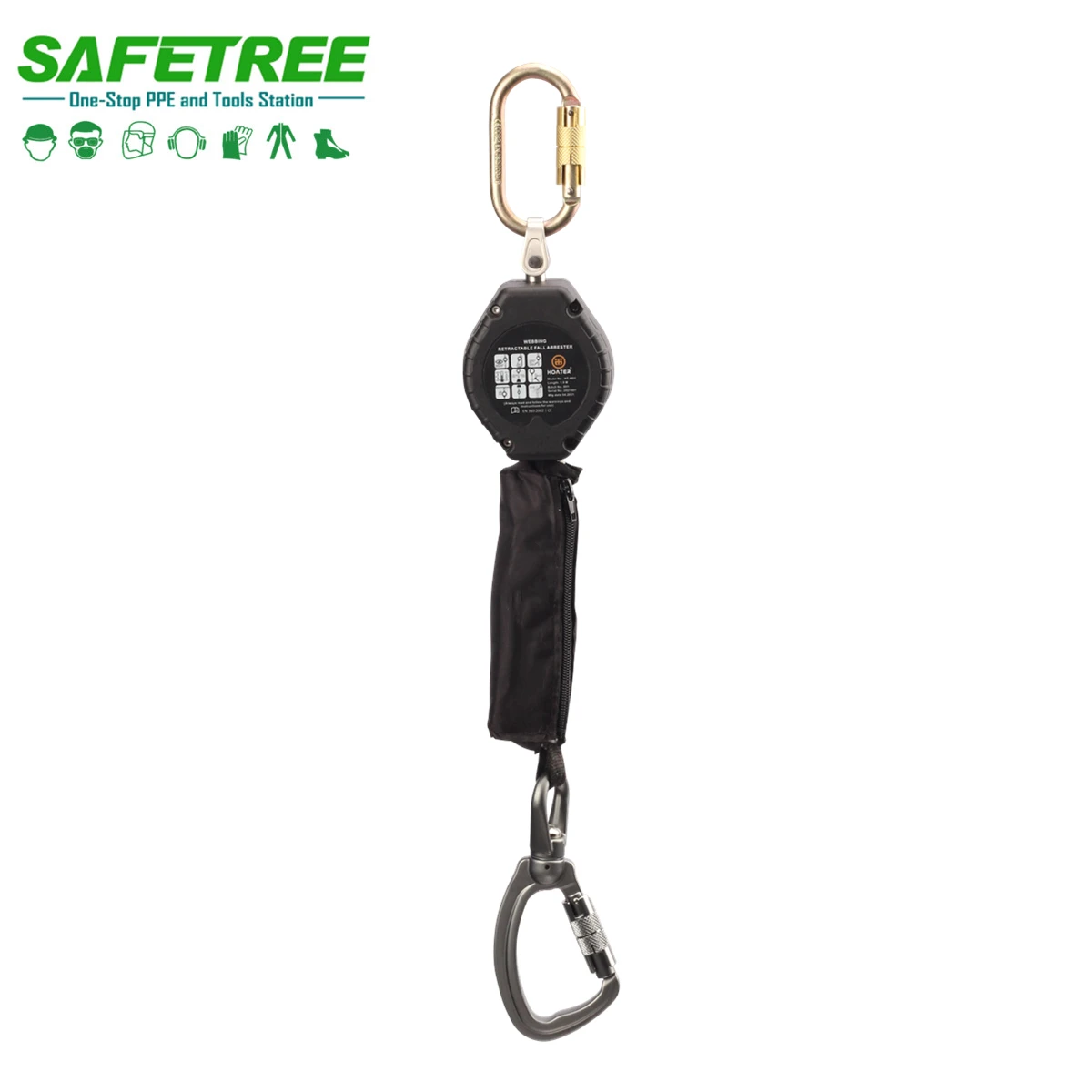 CE EN360:2002 Self-retracting Lifelines for Personal Safety Webbing Retractable Fall Arrester 1.8M