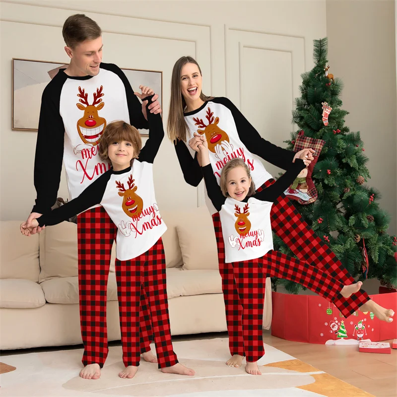 Christmas Pajamas Family With Small Deer Letters Printed Christmas Pajamas Pajamas Set