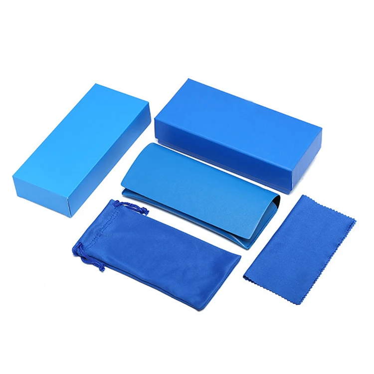
Luxury Clear Leather Display Custom Logo Eyewear Bag Pouch Paper Box Sunglasses Case Eyewear Packaging 
