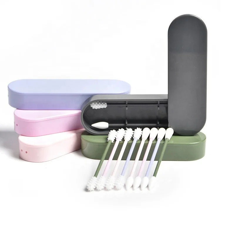 Personal Care 2PCS/Set Silicone Cotton Swabs Stick Reusable Portable Cleanable Ear Cotton Bud for Ear Cleaning Makeup