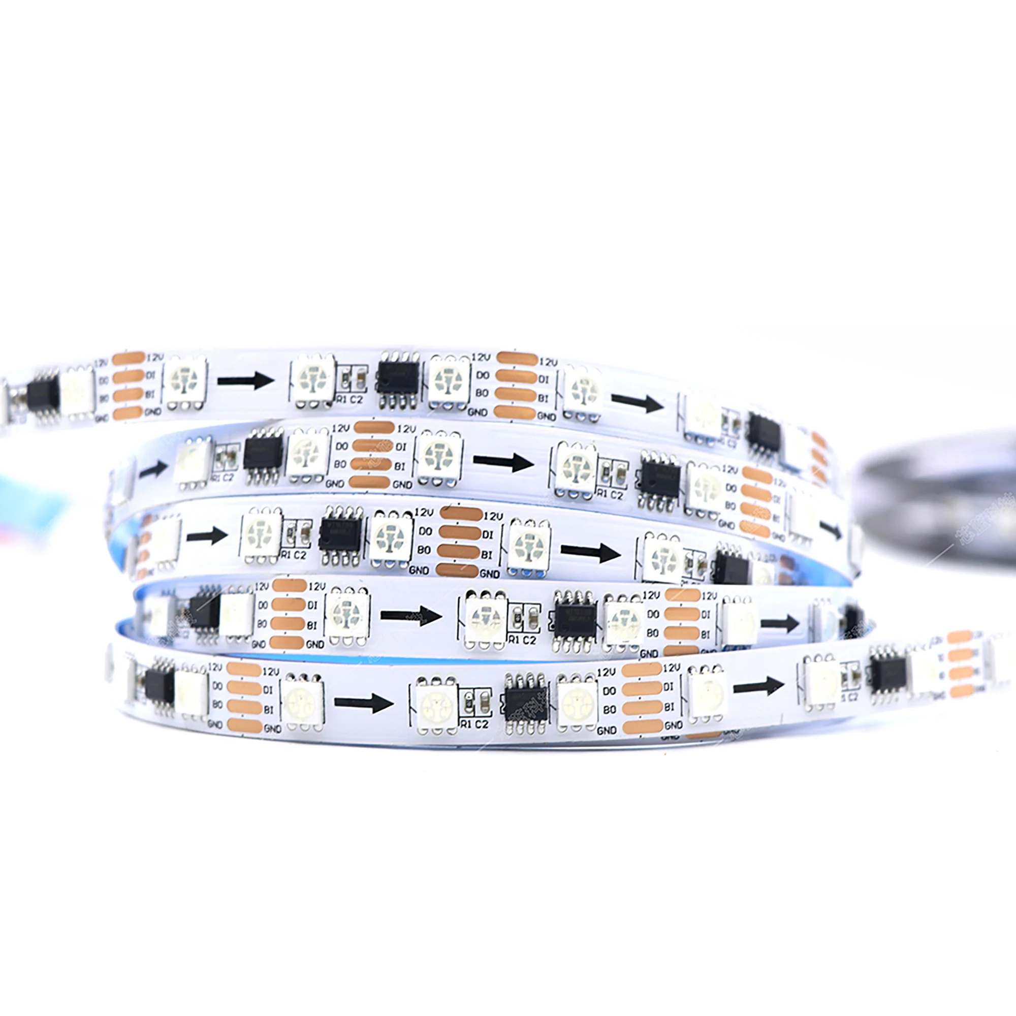 Decorative External Chip Colorful (Resume From Breakpoint) Dual-ended 10cm-RGB-3pin Male and Female Connectors 12/24V LED Strip