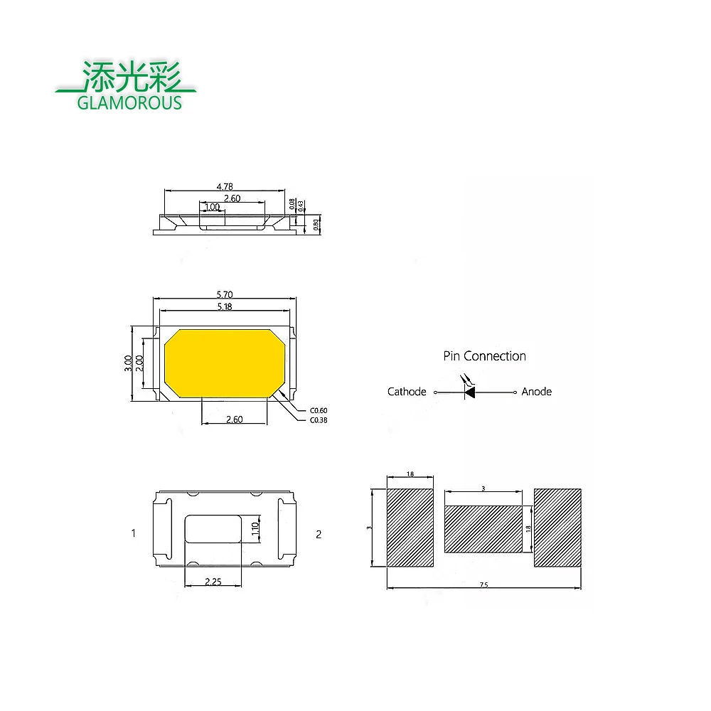 Full Spectrum SMD 5730 SMD LED Chips White Light 0.2W 0.5W 1800-6500K Hot Sale Cheap Price 5730 SMD LED Chips For LED Bulbs