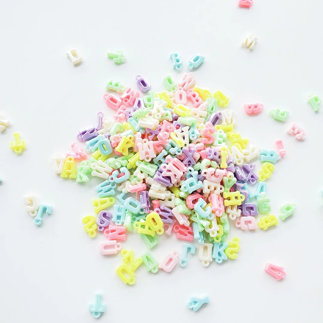 Chen Ming Jewelry 500 g Acrylic Alphabet Letter Charms A-Z Beads ABC Beads for Jewelry Making Bracelets Necklaces Key Chains