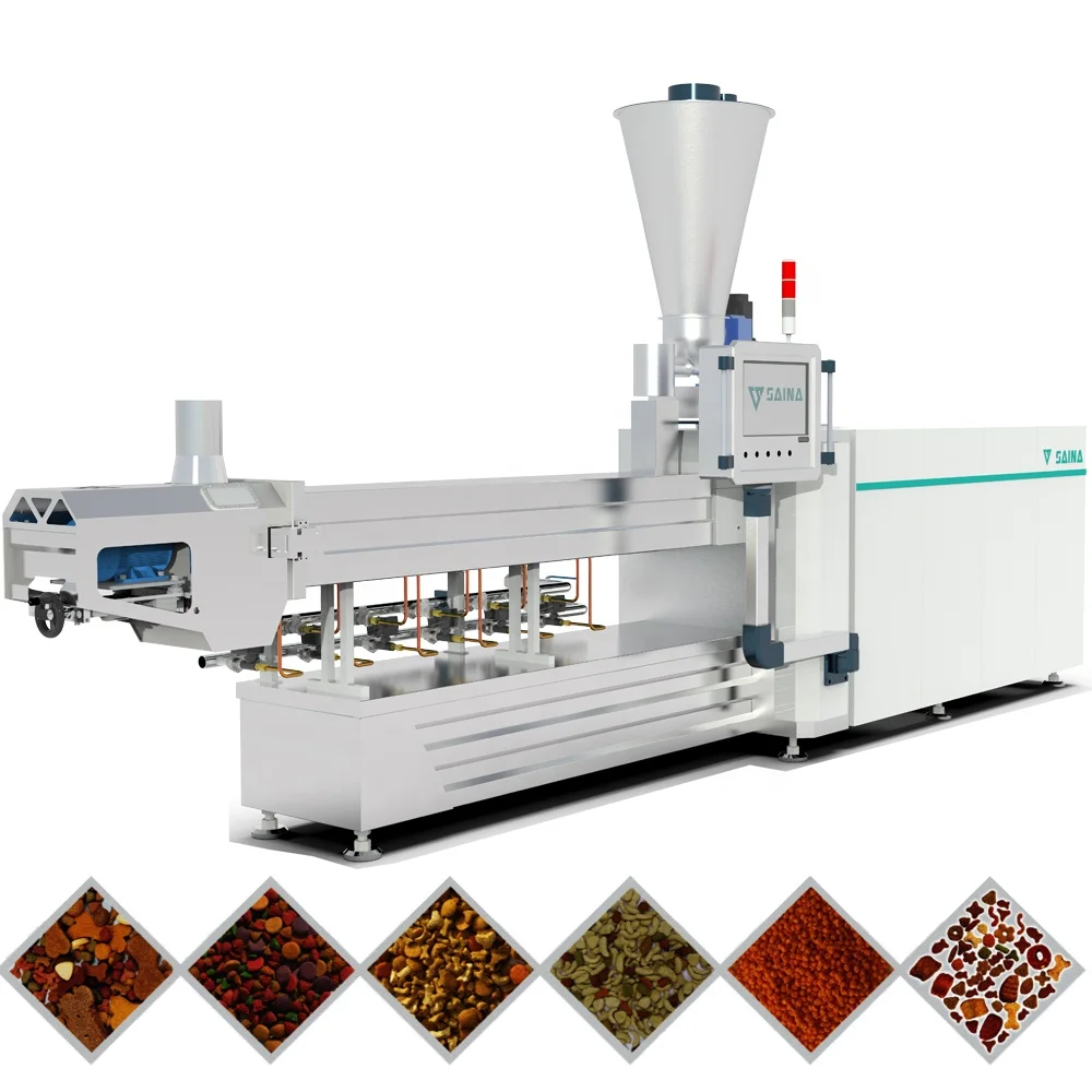 Animal Twin Screw Extruder Dry Pet Food Production Line Dog Food Machine Fish Feed Making Machine