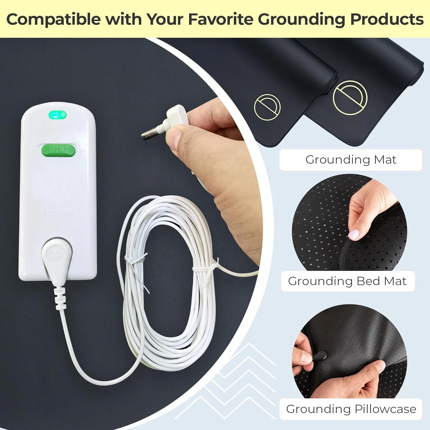 ESD earthing conductive PU bed mat with continuity Tester