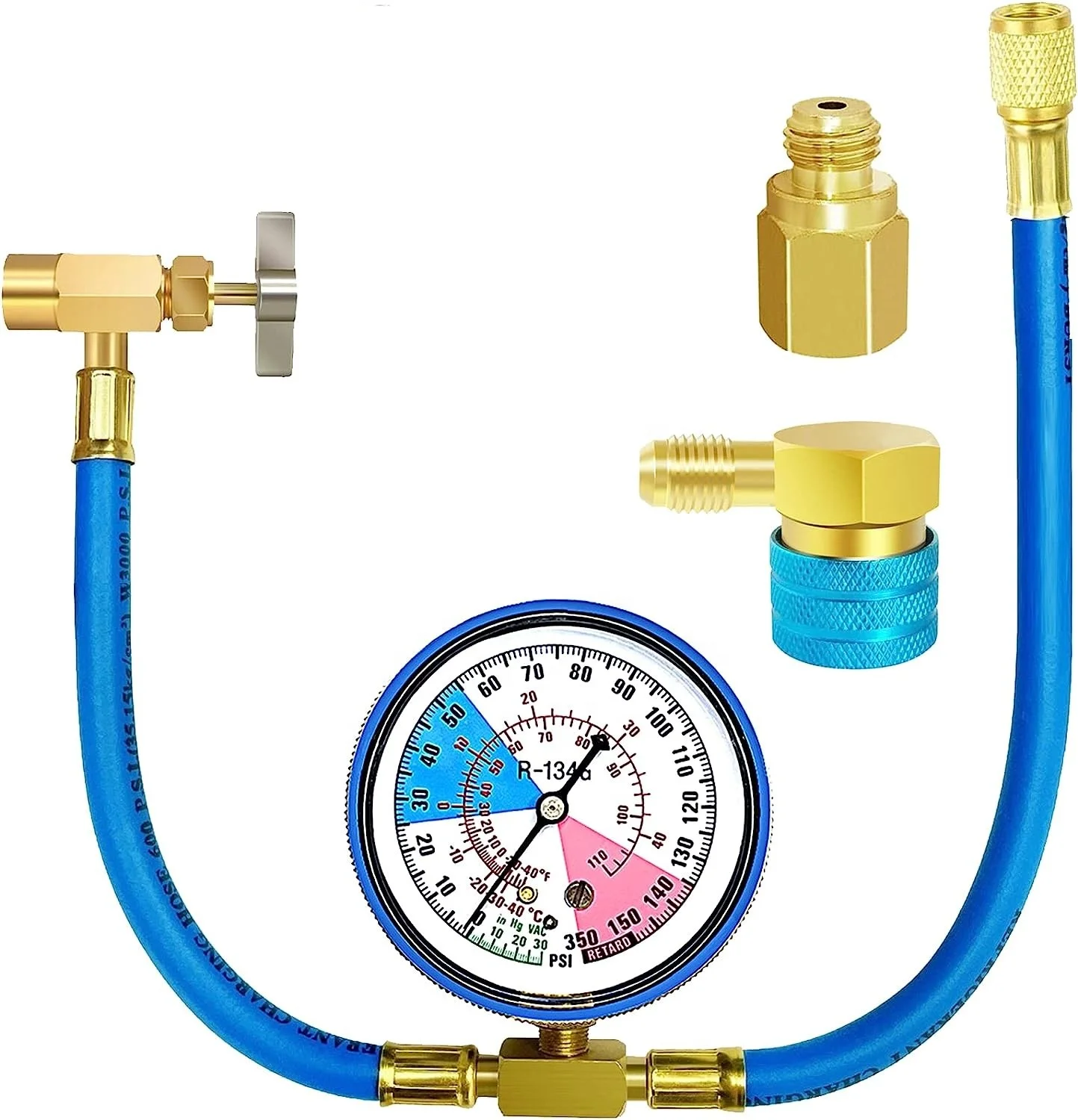 R134a AC Recharge Hose Kit to Refrigerator  R134a S Charging Hose adapter  for Home Fridge Refrigerant System