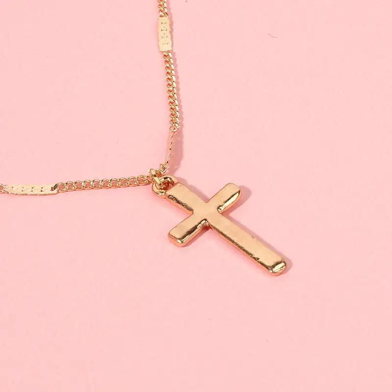 Customized Hot Selling 3 Layer Cross Alloy Individual Package Locket Jewelry Women Sexy Necklace