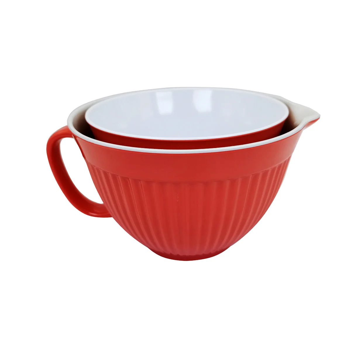 
durable melamine batter bowl Built-in spout and handle for mixing, pouring and storing cake, pancake, with non-slip bottom 