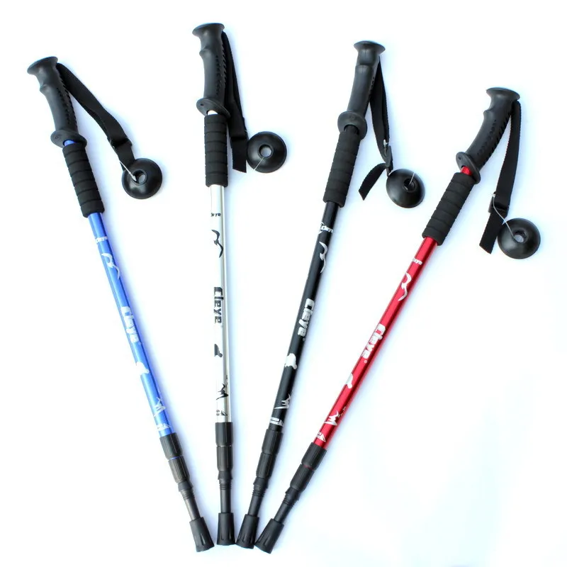 JETSHARK Aluminum Alloy Light Portable Durable Hiking Stick Telescopic Three Section Trekking Poles for Outdoor