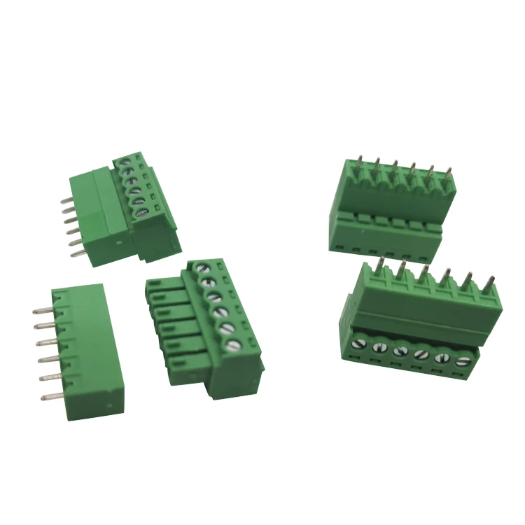 3.81mm pitch 6 pole pcb pluggable pcb terminal block 6 way Straight 6 pin Wire connector terminal blocks