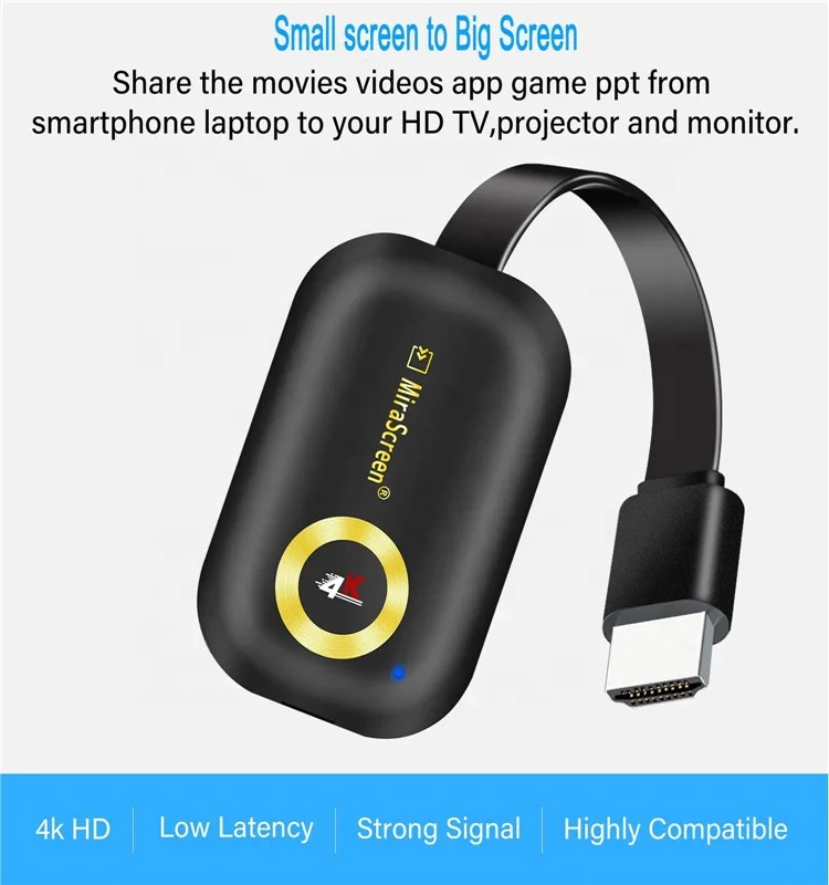 Адаптер для беспроводного дисплея 4k HDTV WiFi Miracast Dongle экран зеркальное отображение Airplay литой телефон к телевизору/проектору приемник с поддержкой