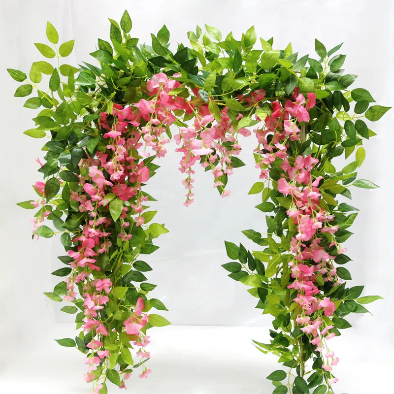 OurWarm Artificial Flower Supplier 2m Wedding Decorative Garland Wisteria Hanging Flowers In Bulk