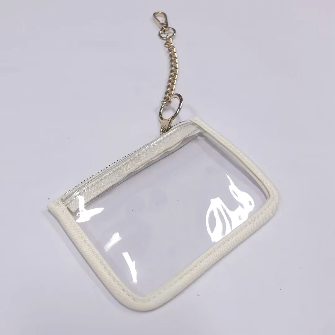 Keymay Summer New Type RTS Cute 6 Colors PVC Coin Purse Keychain PVC Wallet Girls Tote Clear Purse