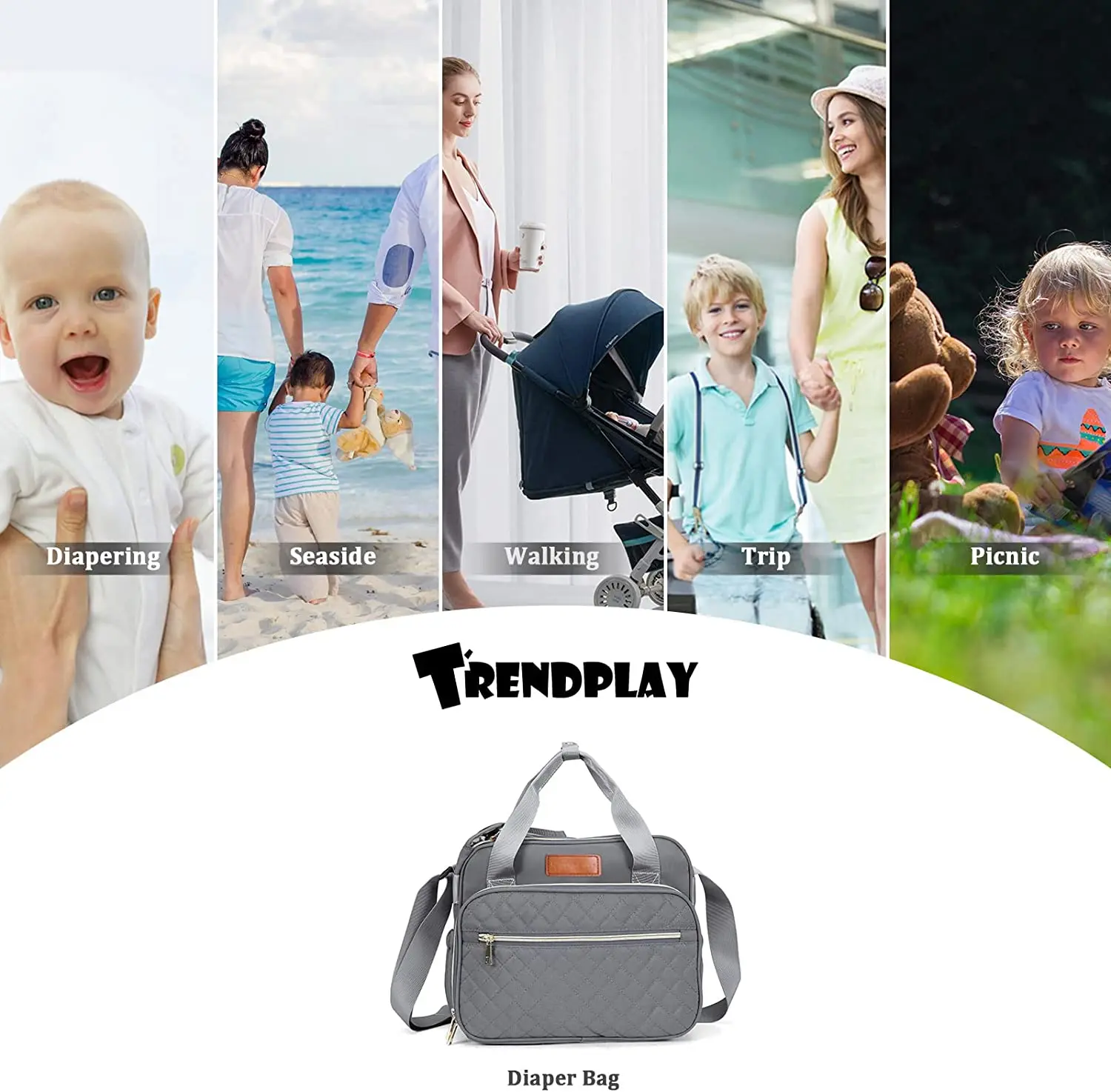 Small Diaper Bag Tote Bag Travel&Outdoor Stroller Organizer Multi-Function Cute Diaper Maternity Bag