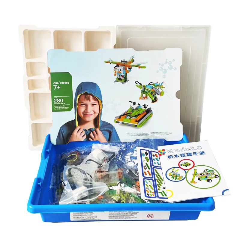 WeDo 2.0 STEM Robotics DIY Construction Kit High Science Education Building Blocks Set Plastic Unisex Compatible 45300 Kid ev3