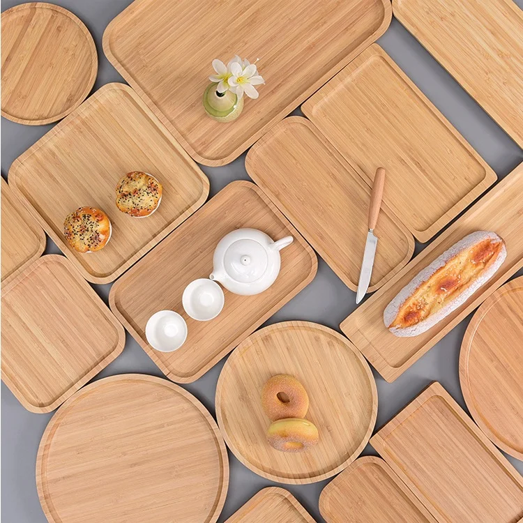 Natural Bamboo Wood Food Serving Tray