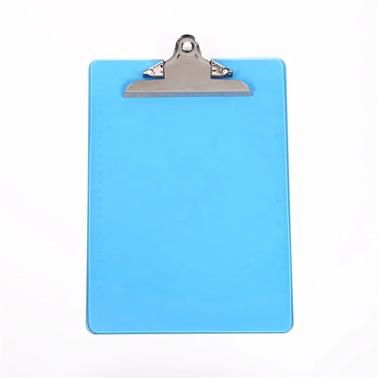 
Hot sale A4size colorful PS transparent colorA4 clip writing board Strong Graduated Clip Board 