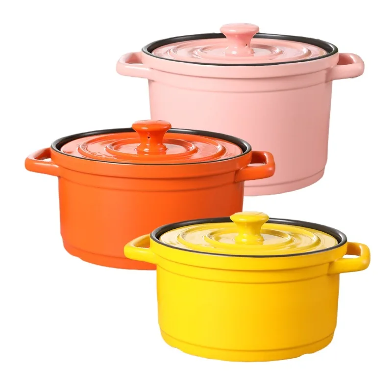 Classic Ancestral Durable Colorful Ceramics Enamel Casserole Pot Dutch Oven  For Kitchen Cooking