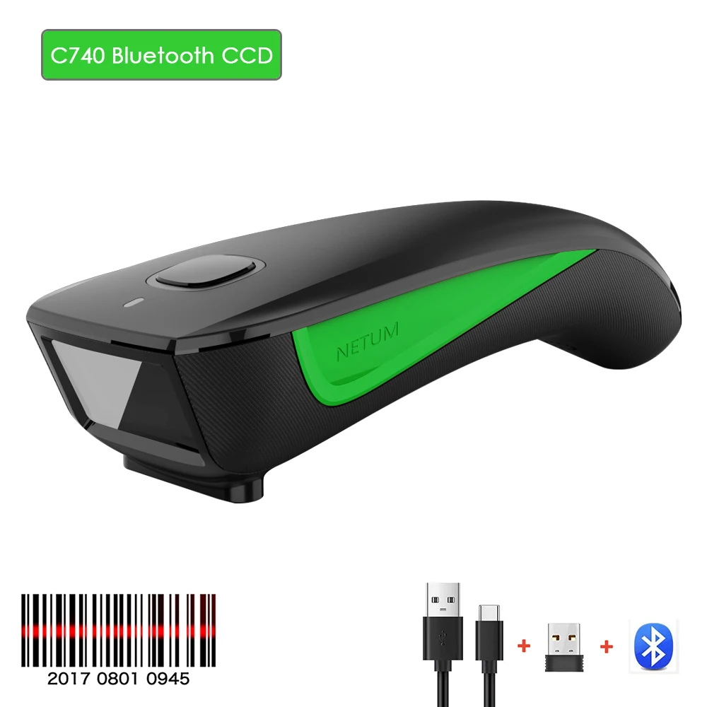 netum 1D 2D Laser CCD QR Mini Portable Scanner Wireless Wired Barcode Scanner With USB Receiver and BT C740/C750/C990/C830