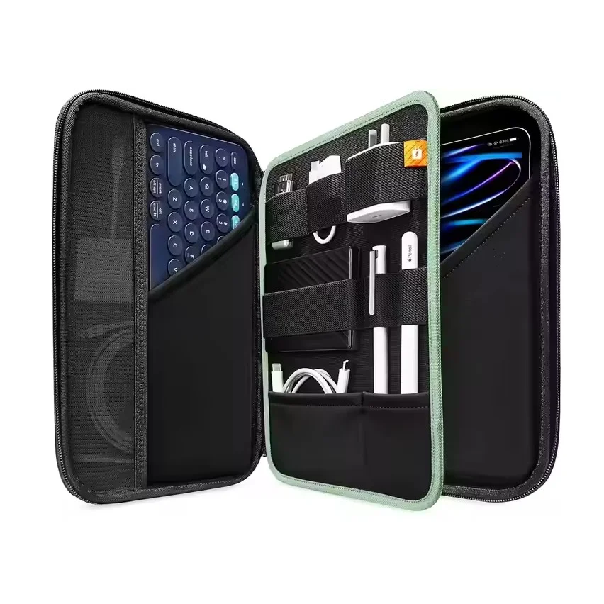 Hard Shell EVA Tablet Sleeve Case Travel Tablet Protective Organizer Office Laptop Pen Cable Charger Electronics Stationary Bag