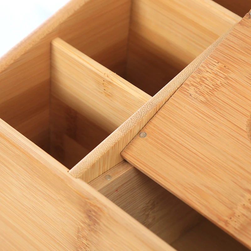 Multi-purpose Bamboo Wood Desktop Storage Box makeup pen mobile phone Bamboo Storage Tissue Box