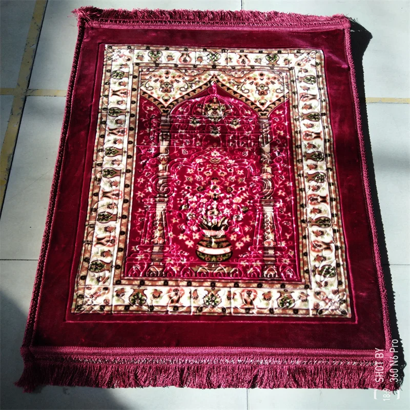 Free Sample High Quality Cheap Price Foldable Turkey Prayer Mat Printed Raschel Muslim Prayer Rug