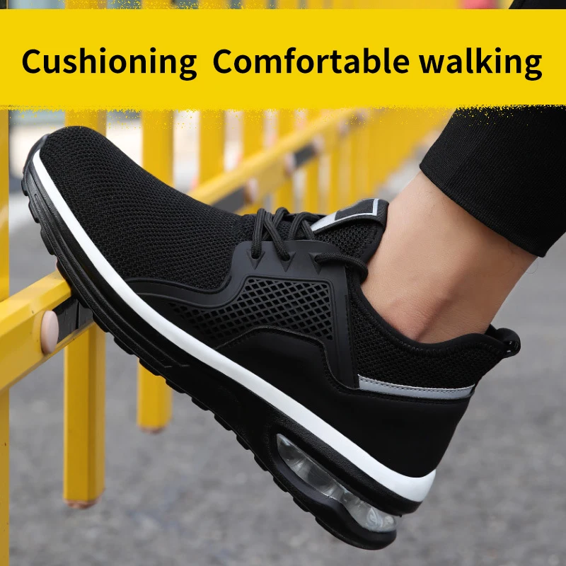 Wholesale Breathable Sneakers For Men Working Shoe Mining Steel Toe Industrial Smash Proof Brand Safety Shoes With Certification