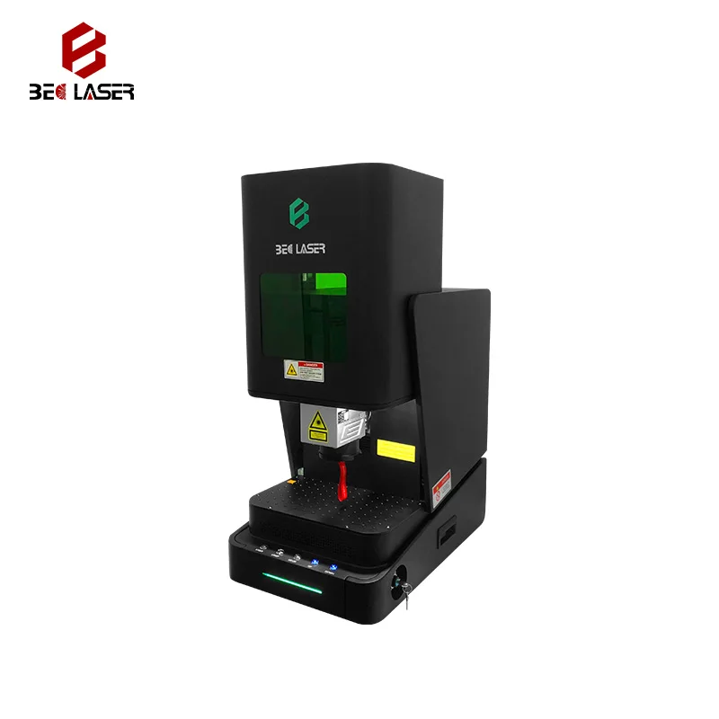 BEC New Enclosed Fiber Laser Marking Machine Electric door Jewelry rings necklace Laser Customized Engraving and Cutting 100W
