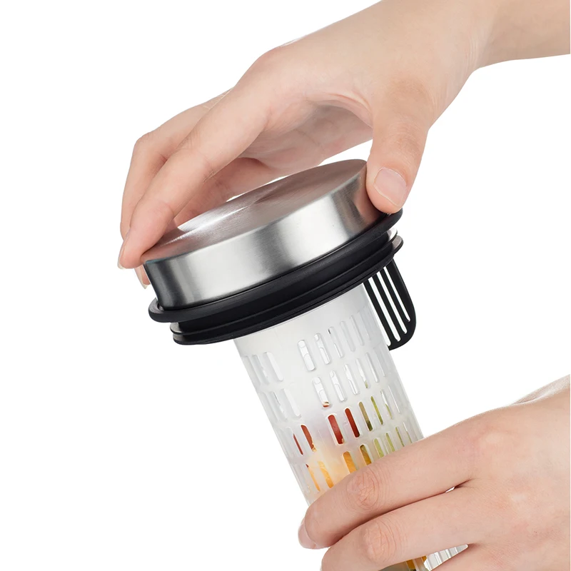 manufacturer large borosilicate glass pitcher water carafe jug fruit infuser filter stainless steel lid 1000ml