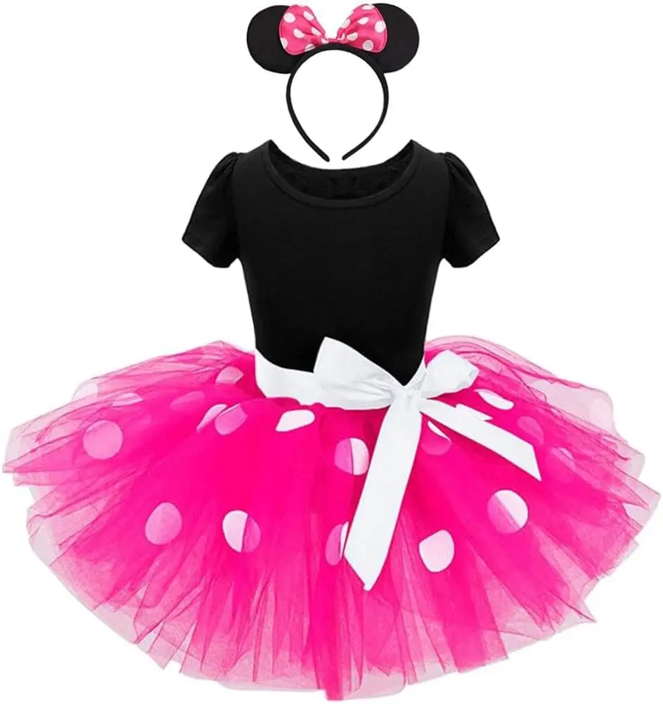 Dressy Daisy Toddler Girl Polka Dots Fancy Dress Up Kids Costume Birthday Party Tulle Dresses with Headband