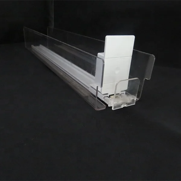 2023 New wholesale adjustable shop racking display plastic spring loaded shelf pusher of manufactory