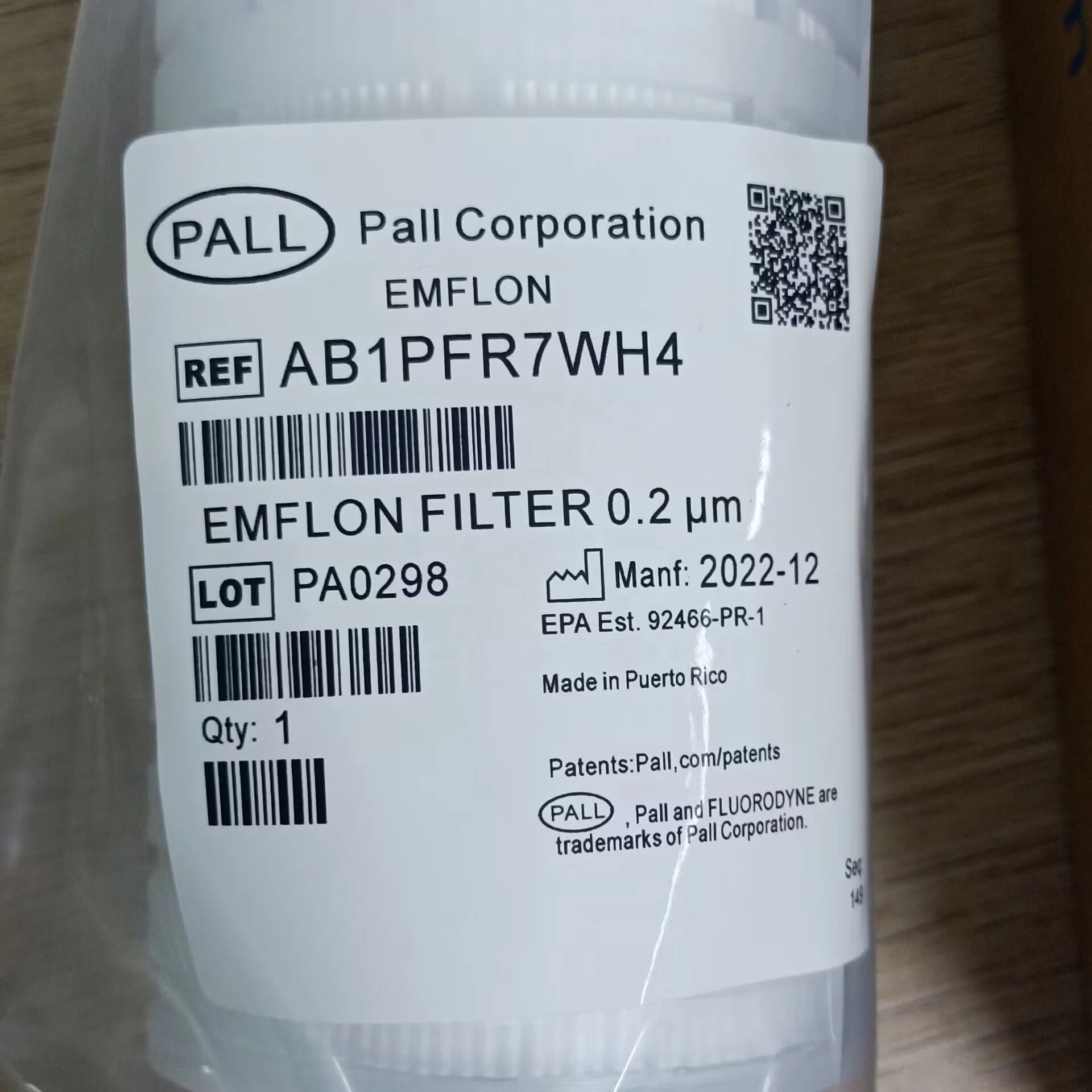 Palls Emflon Filter Cartridge AB1PFR7WH4