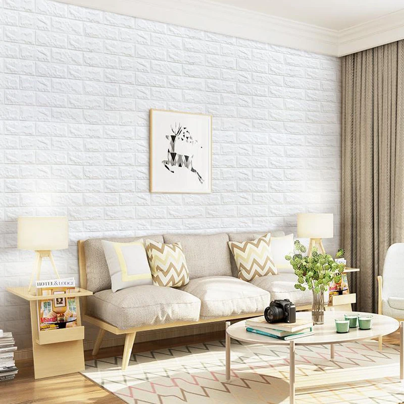 
 Звукоизолированные из вспененного сшитого полиэтилена 3d Самоклеящиеся обои 3D кирпичная стена для безопасного украшения  