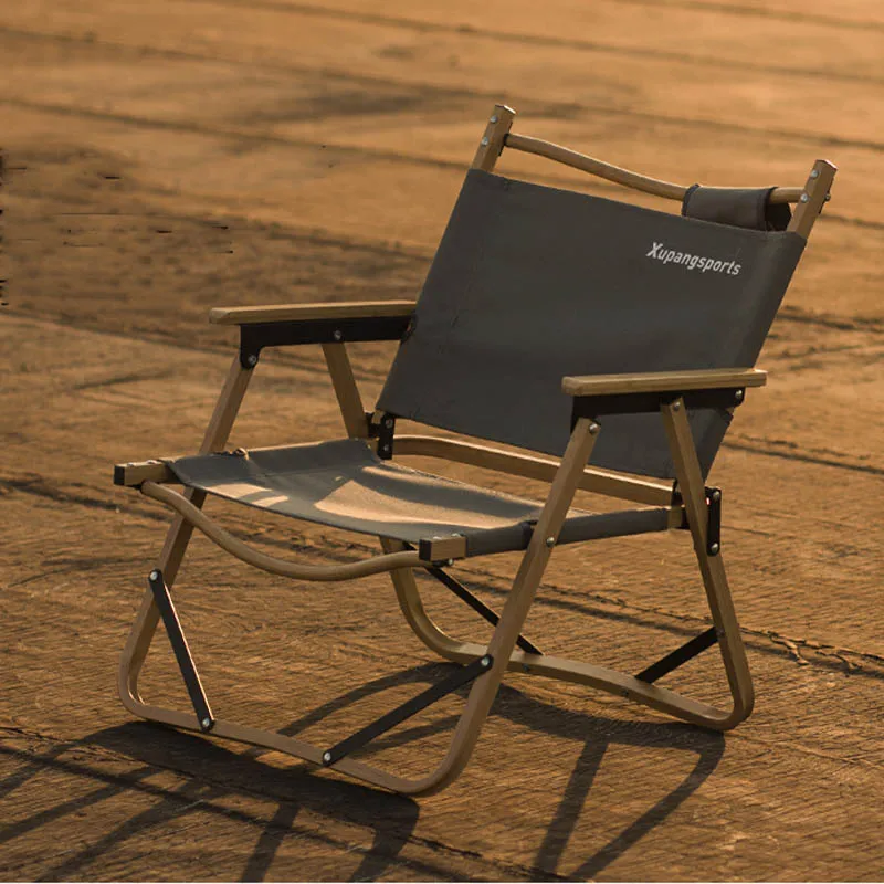 Foldable Wooden  Chair Outdoor Fabric Glossy Wood  Popular Aluminium  Sling Chair