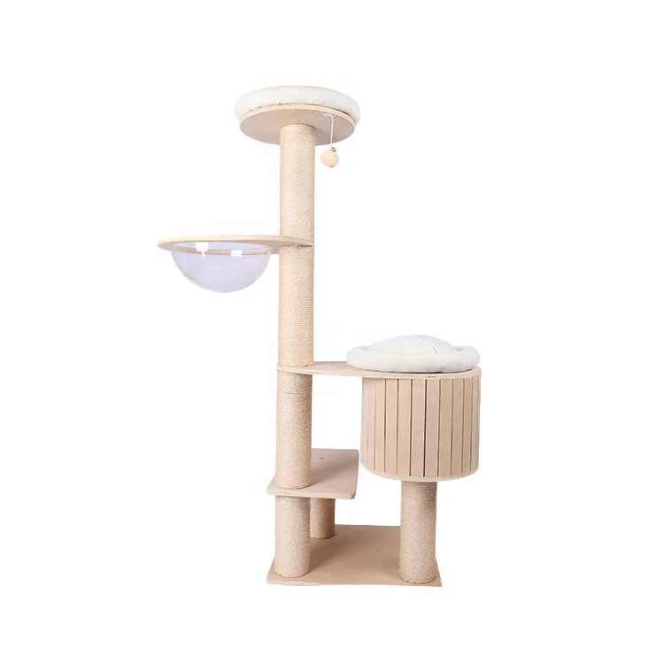 
Natural paradise cat climb modular tree toy condo scratch soft plush bed 