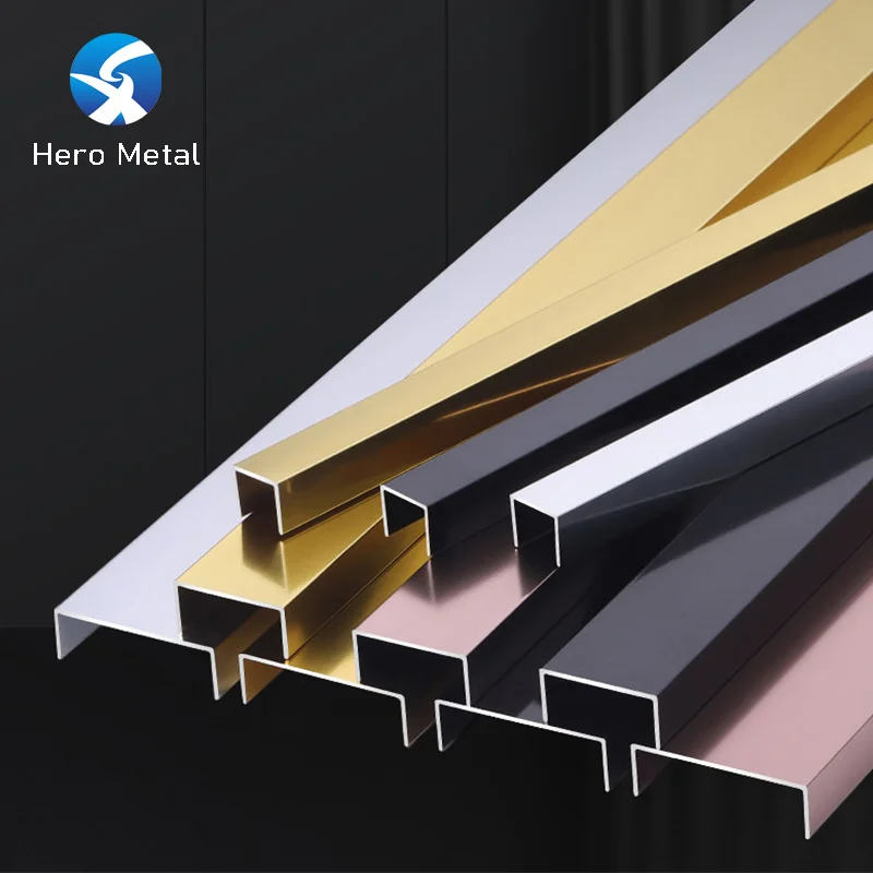 trim listello stainless steel profile U shape metal bar for wall tile edge