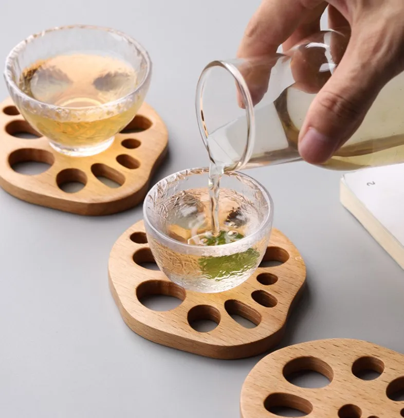 Wholesale Hot Selling Round Kitchen Accessory Place Mat Cartoon Heat Coaster Wooden Table Mat With Non-slip Foo