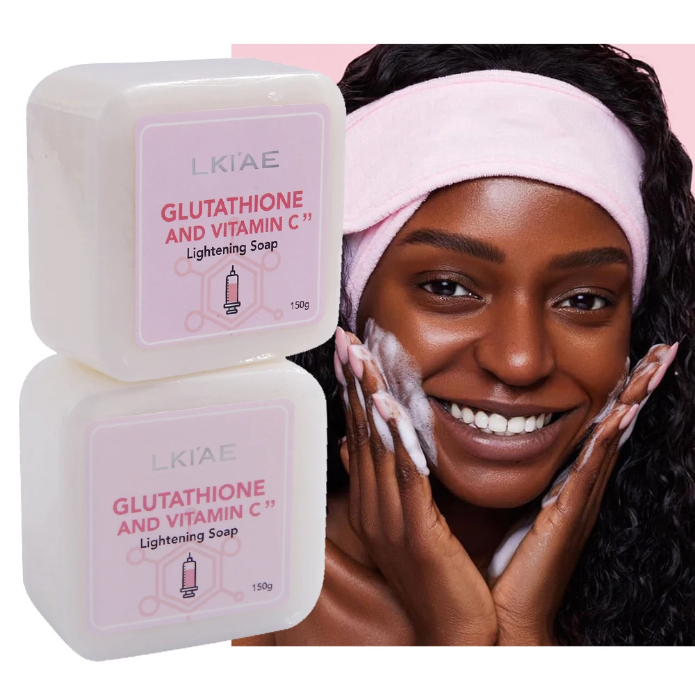 Custom Private Label Natural Gluta  Vitamin C Organic Lightening Hotel Bathing African Skin Whitening Cleaning  Handmade Soap